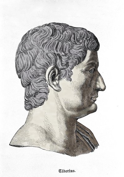 Byste av Tiberius (42 f.Kr. - 37 e.Kr.). av Unknown artist