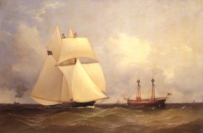 Cambria passerer Sandy Hook etter Transatlantic Race, 1870 av Unknown