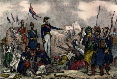 Camp of Arab prisoners of the French army of Africa, Algeria av Unknown artist