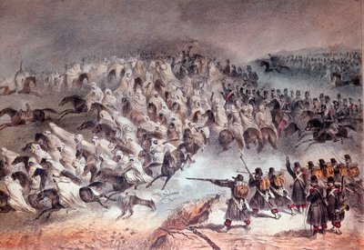 Algerie-kampanjen, erobring av Konstantin: tilbaketrekningen av den franske hæren i Sidi-Tamtam, 27. november 1836 (litografi) av Unknown artist