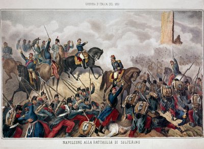 Italias kampanje: "" Slaget ved Solferino, 24. juni av Unknown artist