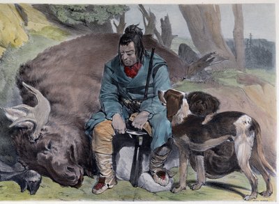 Kanadiske Huron Elk Hunt - i "" Shyths sketcher in the Canadas"" av Coke Smyth, London av Unknown artist
