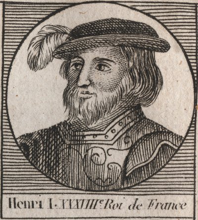 Capetians-dynastiet: Portrett av Henry I (1009-1060), kongen av frankene fra 1031 til 1060 - Henry I (1009-1060) konge av Frankrike - gravering fra "Instruction sur l