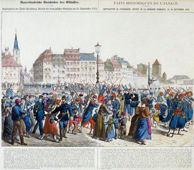 Kapitulasjon av Strasbourg og avgang fra den franske garnisonen, 28. september 1870 av Unknown artist