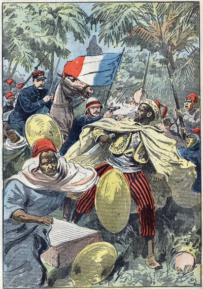 Capture of Samory Toure (circa 1830-1900), Sudanese leader and opponent of French colonization in Africa, by Captain Gouraud and Lieutenant Jacquin. Sudan av Unknown artist