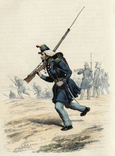 Carabiniers of the Orleans hunters of the French army, created in 1840 and sent to Algeria in 1841, In “” L