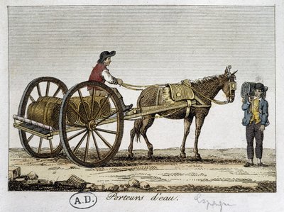 Kjerre og vannbærer i Spania - 1800-tallet av Unknown artist