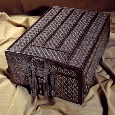 Kassett som inneholder Amiens-traktaten fra 1527 brukes til hestetransport (allianse mellom Henry VIII og Francois I mot Charles V). Paris, Nasjonalarkivet av Unknown artist