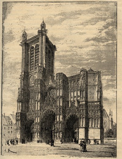 Cathedrale Saint-Pierre-et-Saint-Paul de Troyes - Champagne-Ardennes - gravering i "" PATRIE" - PECTUREQUIREQUE BESKRIVELSE AV FRANKRIKE I 6 BIND AV LUCIEN HUARD - slutt 19. av Unknown artist