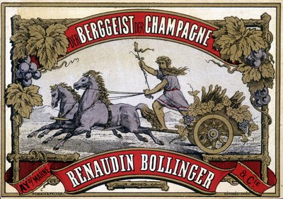Champagne-etikett "Renaudin Bollinger". av Unknown artist