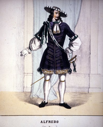 Karakter av Alfredo Germont i "La Traviata" "av Giuseppe Verdi. av Unknown artist