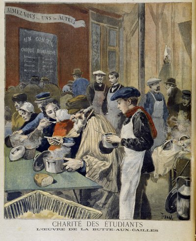 Veldedighet for studentene, arbeidet til Butte aux Cailles - i "" Le petit journal"" av 5. februar av Unknown artist