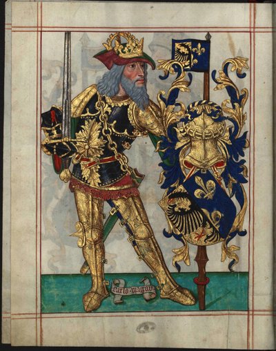 Charlemagne (742-814) - Charles the Great (Fra Book of Ameiro-Mor) av Anonymous av Unknown artist