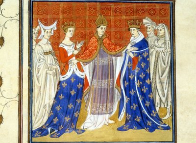 Charles IV den vakre og hvite av Burgund - Miniatyr av middelalderen (ref. 512, 345v): Forespørsel om tillatelse til kommunalbiblioteket i Toulouse (tlf: 05 62 27 66 66) av Unknown artist