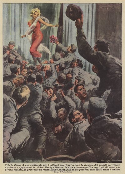 Jubel i Korea (fargelitografi) av Unknown artist