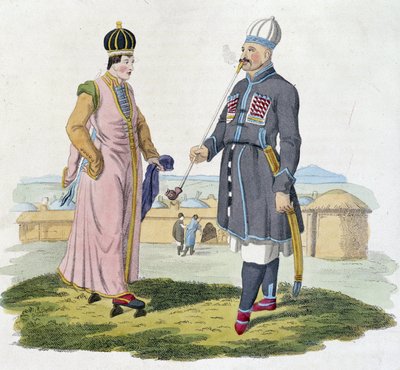Cherkess mann og kvinne (Kaukasus) av Unknown artist
