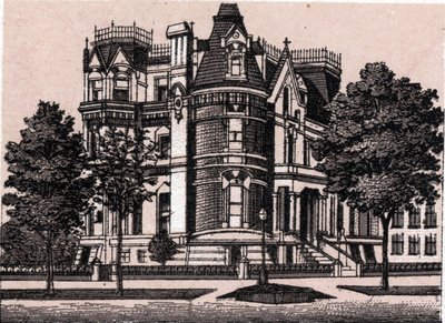 Chicago, United States: view from the corner of Prairie Avenue and 22nd Street. in “” The world illustrates 168 views”” Undated (late 19th century) av Unknown artist