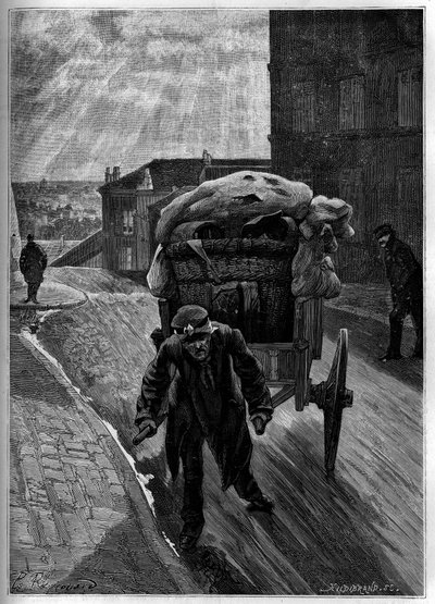 Chifonniers: a dog dog, by nature. Engraving in “Le journal de la jeunesse”” av Unknown artist