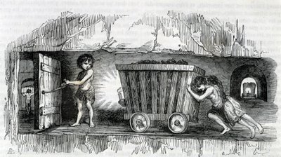Barn som jobber i kullgruvene i England av Unknown artist