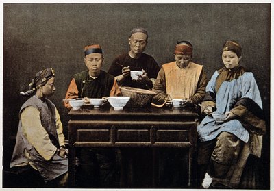 Kinesisk familiespising - fotokrom, sent på 1800-tallet. av Unknown artist