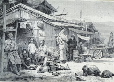 Kinesisk fiskerlandsby i California av Unknown artist