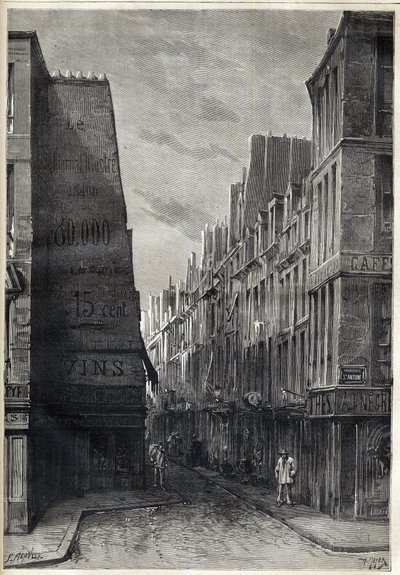 Koleraepidemi i Paris - Epidemia de Cholera i Paris - rue sainte Marguerite - gravering i "Le journal illustrious"" av 1884 av Unknown artist