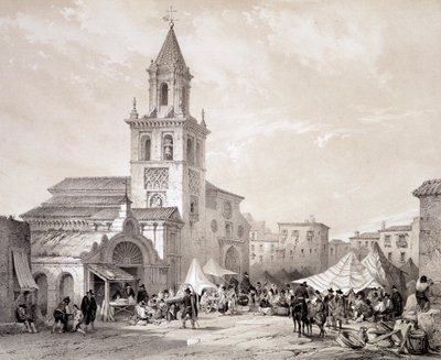 Feria-kirken i Sevilla, "" Kunstnerisk og monumentalt Spania med kjente steder og monumenter i Spania"" av Don Genaro Perez de Villa av Unknown artist