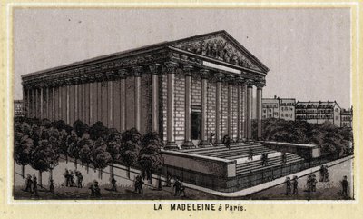 Madeleine-kirken i Paris. av Unknown artist