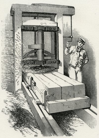 Sirkulær høvlemaskin brukt under byggingen av Crystal Palace, London av Unknown artist