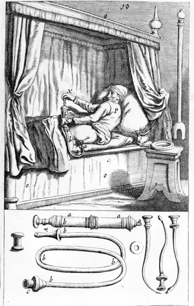 Clystère (for klyster) av Johannes Sculptetus "" Armamentarium Surgical"". Venezia 1665 av Unknown artist