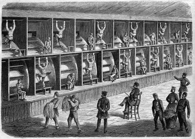 Coldbath Fields Prison - House of Correction i London - tredemøllen - Coldbath Fields - London Gravering 1868 av Unknown artist