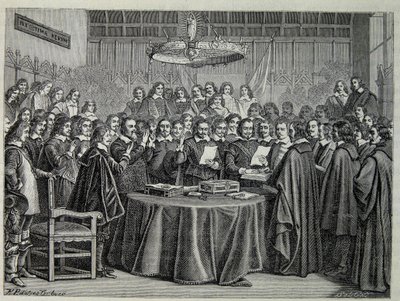 Congress of Westphalia, fredsavtale som avslutter den tretti år lange krigen av Unknown artist