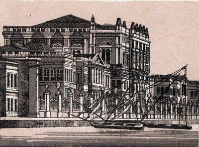 Konstantinopel, Tyrkia: utsikt over keiserpalasset ved Dolma Bagusche (keiserpalasset). i "" Verden illustrerer 168 visninger"" Udatert (slutten av 1800-tallet) av Unknown artist