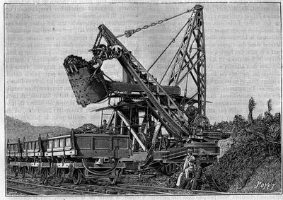 Construction of the Panama Canal - drilling of the Panama Isthmus av Unknown artist