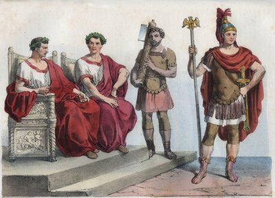 Consul and lictors in ancient Rome - engraving from “” Usi e Costumi di Tutti i Popoli dell