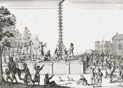 Lik av Johan og Cornelis de Witt henger på galgen. av Unknown artist