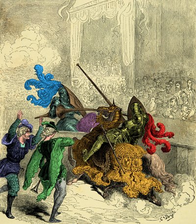 Grev Gabriel de Montgomery såret kong Henry II dødelig under en turnering 30. juni av Unknown artist