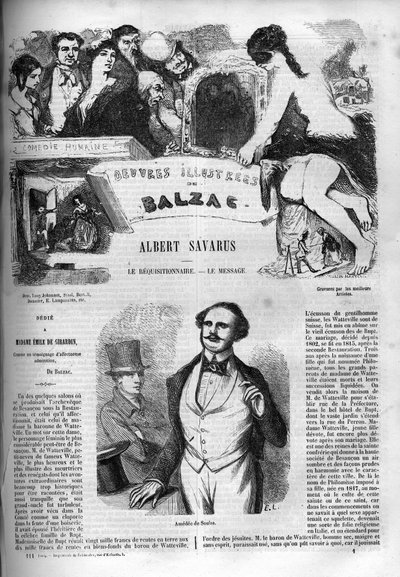Omslag til romanen "" Albert Savarus "" av Unknown artist