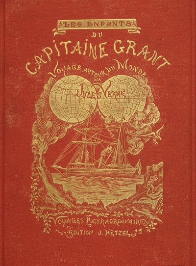 Omslag til Jules Vernes bok "The Children of Captain Grant", red. Hetzel av Unknown artist