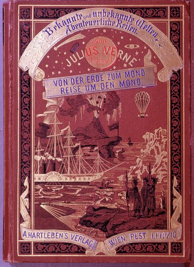 Omslag til en bok av Jules Verne på tysk av Unknown artist