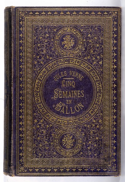 Omslag til boken «Fem uker en ballong», roman av Jules Verne av Unknown artist