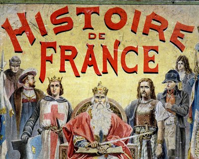 Omslag til boken "" Histoire de France"" med historiske karakterer. av Unknown artist