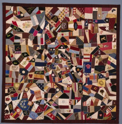 "Crazy" quilt, ca. 1885 (silke og fløyel) av Unknown artist