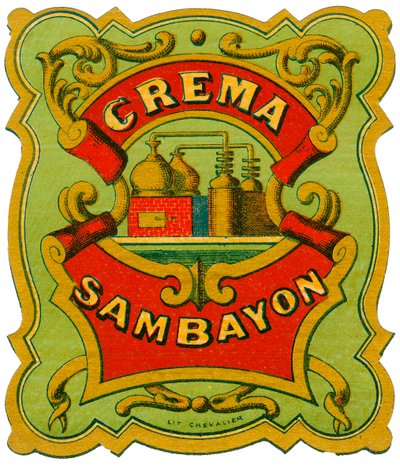 Crema Sambayon alkoholreklame (kromolitografi, slutten av 1800-tallet) av Unknown artist