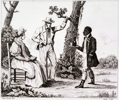 Creole of Martinique (svart tjener og et par hvite) - i "" Pittoreske Frankrike"", T.III av Unknown artist