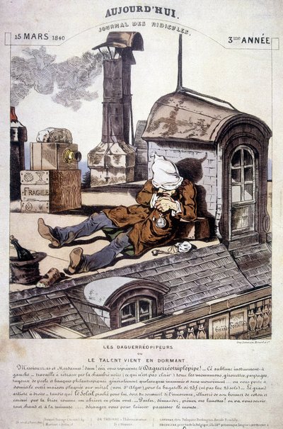 Daguerreopipers eller Talent kommer i søvn. Ironisk artikkel mot det nye fotografyrket. I "" Today, journal of ridicules"", den 15/03/1840. av Unknown artist