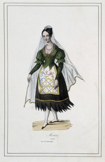 Dame de Mexico - i "The different peoples of the earth"" av Father Paul Jonhanneaud, Librairie des Bons livres av Unknown artist