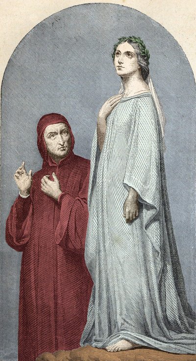 Dante and Beatrice. av Unknown artist
