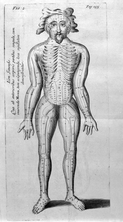 De Acupunctura av W.Ten Rhijn. London 1683. Første vestlige tekst som omhandler akupunktur. av Unknown artist