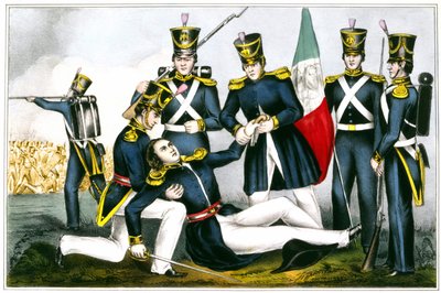 Death of Colonel Clay, Battle of Buena Vista in 1847, Mexican War av Unknown artist